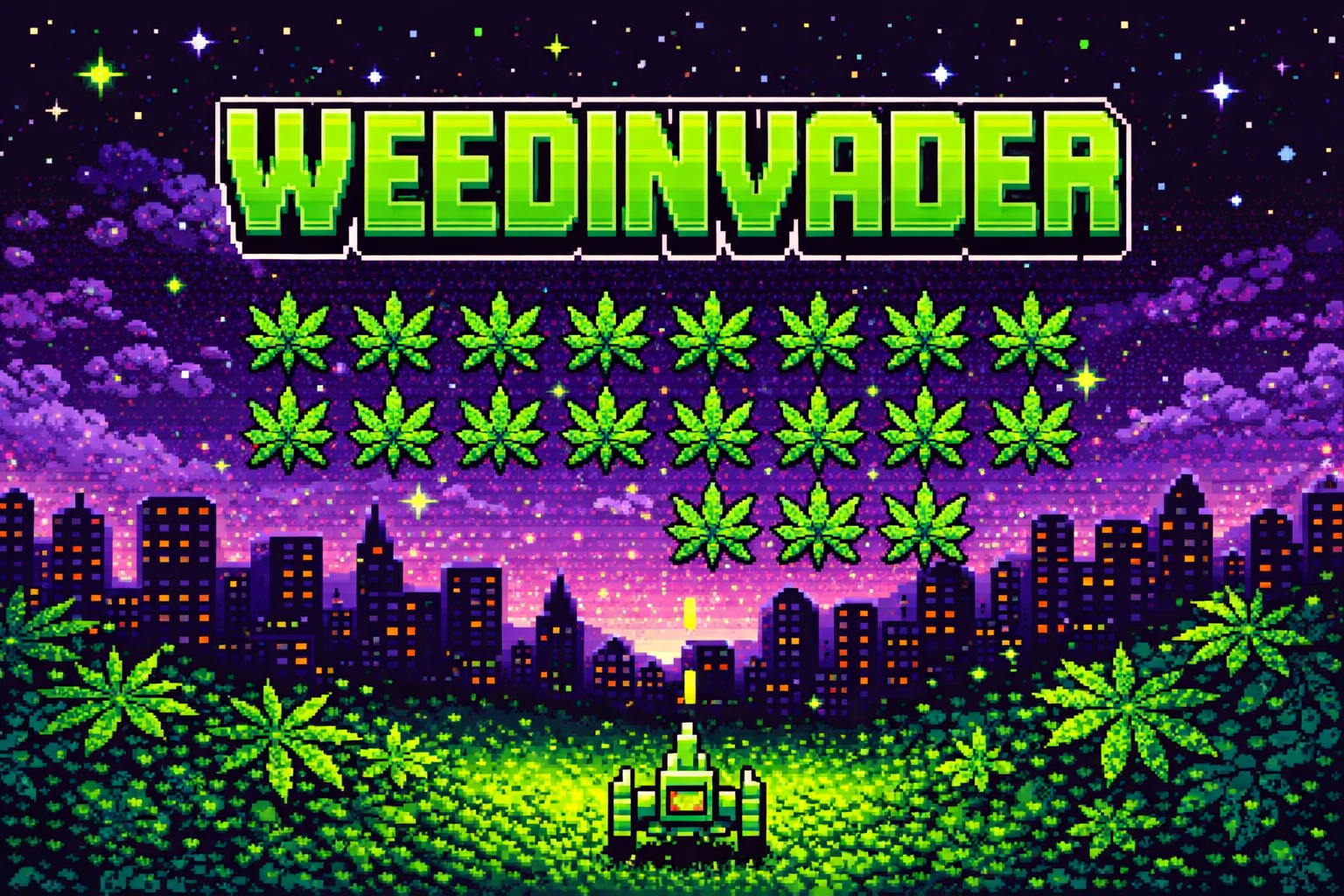 Weedinvader Minigame Retro